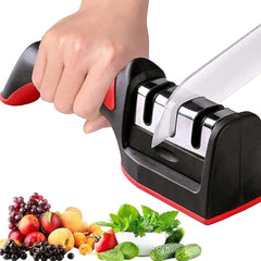 3-in-1 Knife Sharpener Set with Ceramic Peeler | 3-Stage Blade Sharpener & Non-Slip Handle
