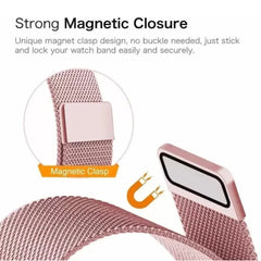 Rose Pink | Apple Watch Milanese Magnetic Loop Strap | Stainless Steel Band | 42mm / 44mm / 45mm