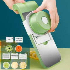 Multifunctional 5-Blade Vegetable Cutter & Grater | Stainless Steel Kitchen Tool