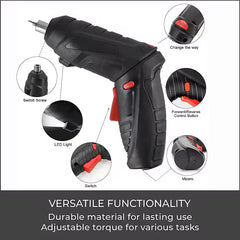 47-Piece Foldable Wireless Electric Screwdriver Set | 1500mAh | Adjustable Torque | Compact & Durable – Black