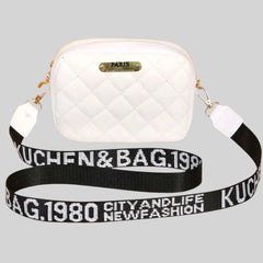 White Leather Handbag for Girls & Women | Stylish Shoulder & Crossbody Bag | Daily Use & Gift