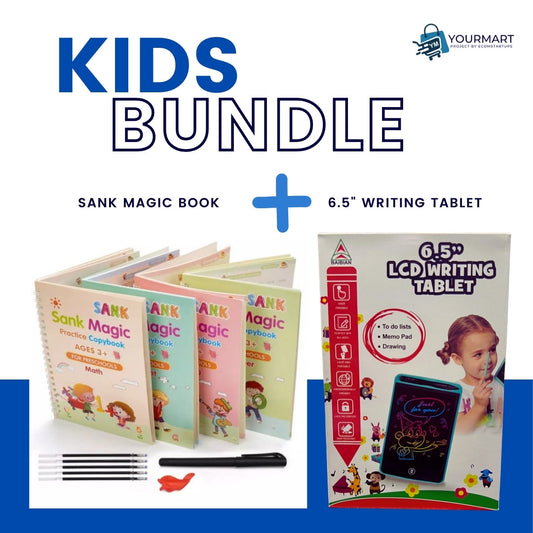 4-in-1 Sank Magic Book Practice + 6.5-Inch Multi-Color LCD Electronic Writing Tablet  | Premium Quality