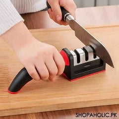 3-in-1 Knife Sharpener Set with Ceramic Peeler | 3-Stage Blade Sharpener & Non-Slip Handle