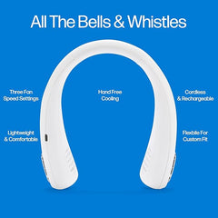 Arctic Air Freedom Wearable Neck Fan & Air Purifier | USB Rechargeable 3-Speed Personal Cooler for Indoor Outdoor Travel