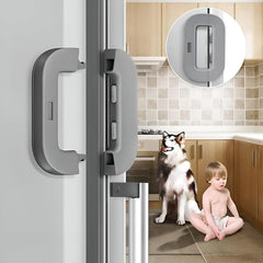 Child Safety Refrigerator Lock | Double Button | Baby Proof | White & Grey
