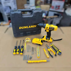 Dunlandi 24V Cordless Drill Machine Set | 2 Batteries & Complete DIY Tool Kit