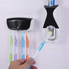 Automatic Toothpaste Dispenser Set with Wall-Mounted Toothbrush Holder | Random Colors