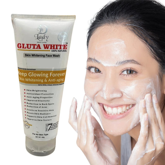 Gluta White Skin Whitening Face Wash | 7-in-1 Brightening & Anti-Aging Formula